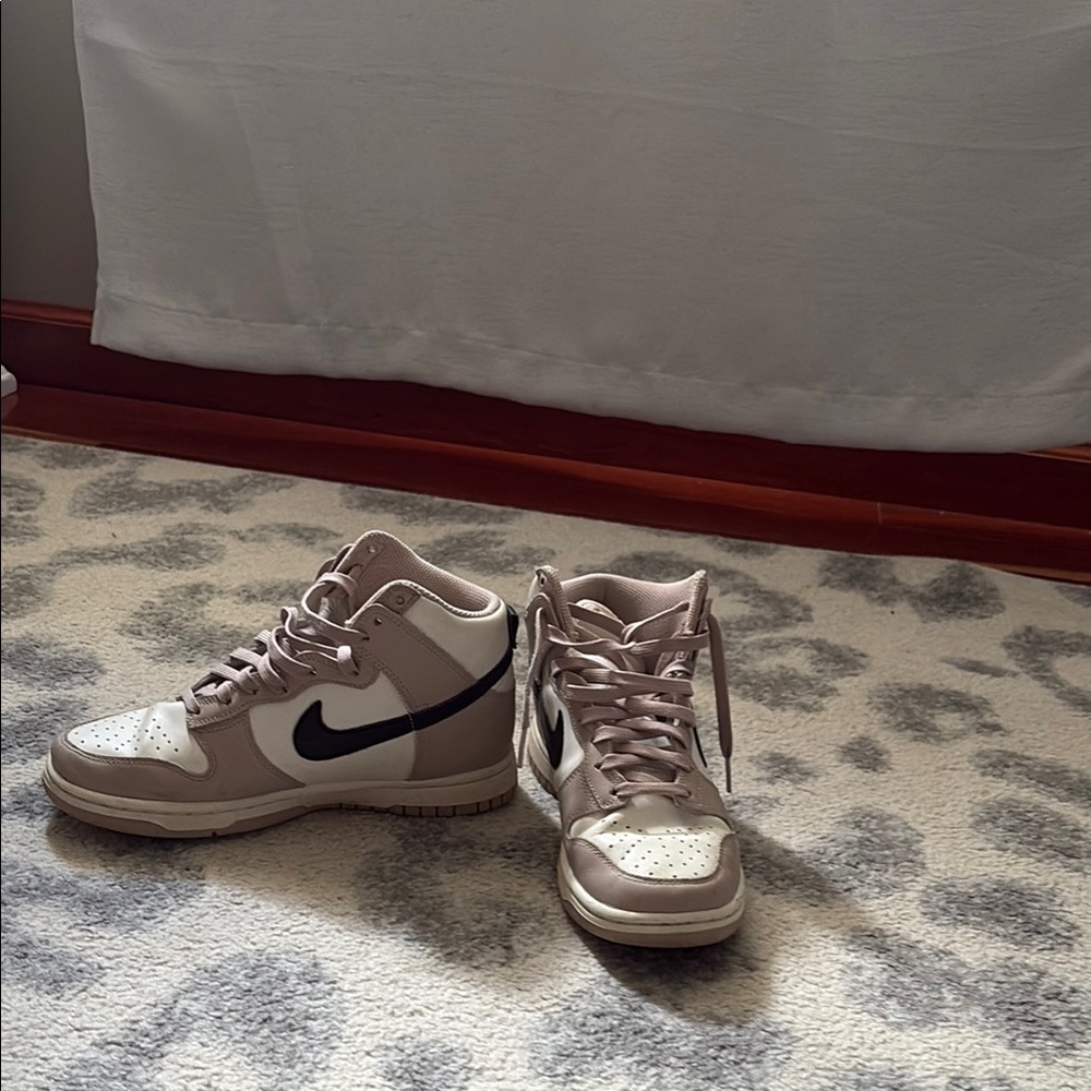 Nike High-Top Sneakers in Tan and Black
